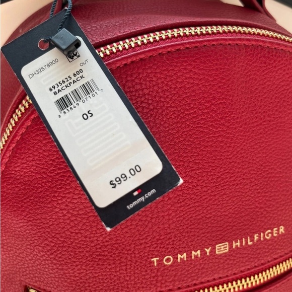 Like new! Y2K Tommy Hilfiger Red Leather Backpack – Gold Hardware - Picture 10 of 10
